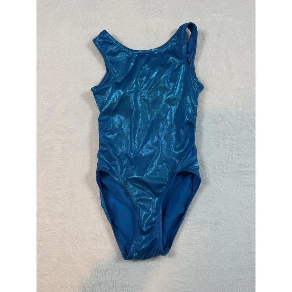 Melody gymnastics Leotard SHIMMERING Gorgeous MYSTIQUE FOIL Blue Open‎ Back CL